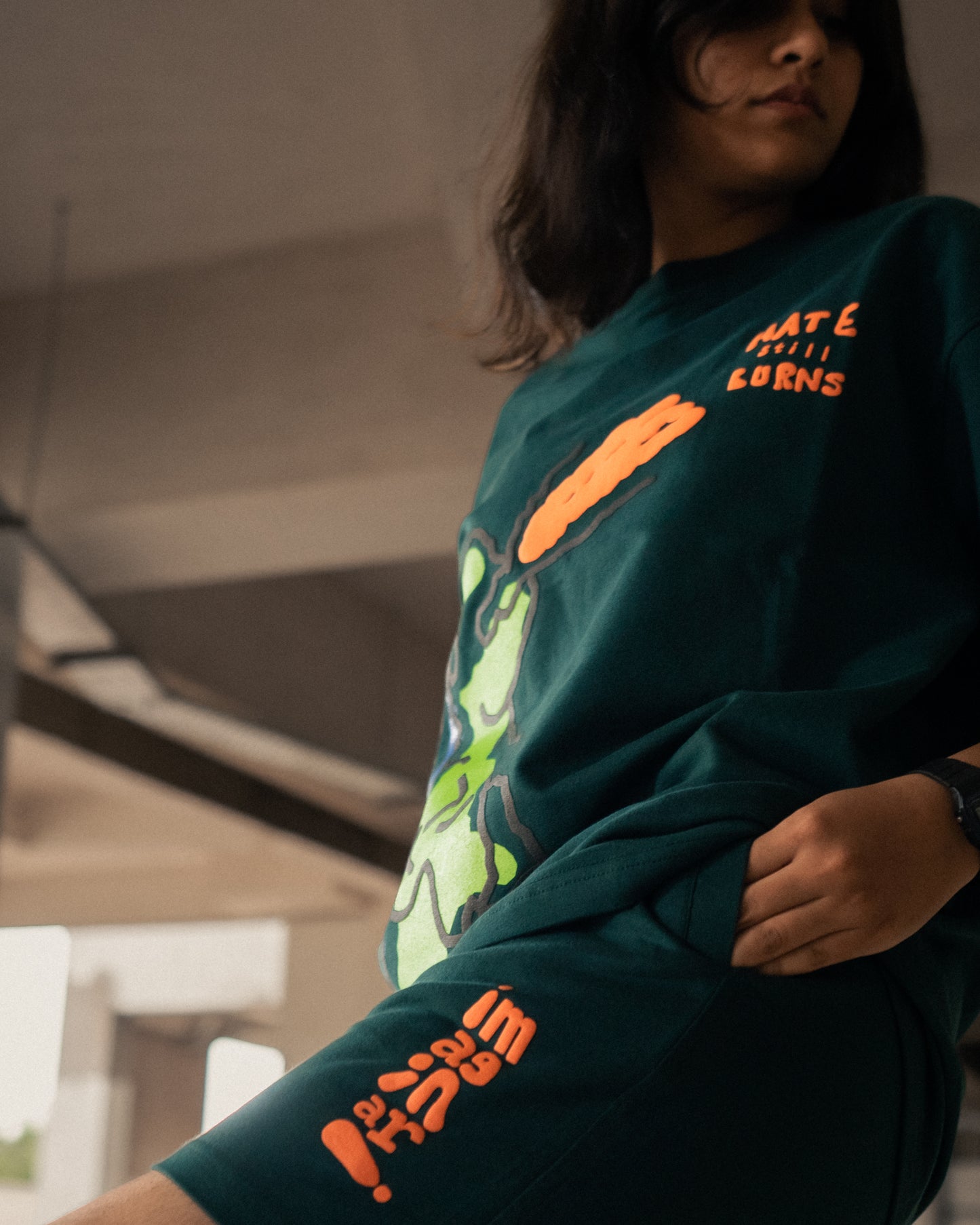 Hate Still Burns Dark Green Tshirt