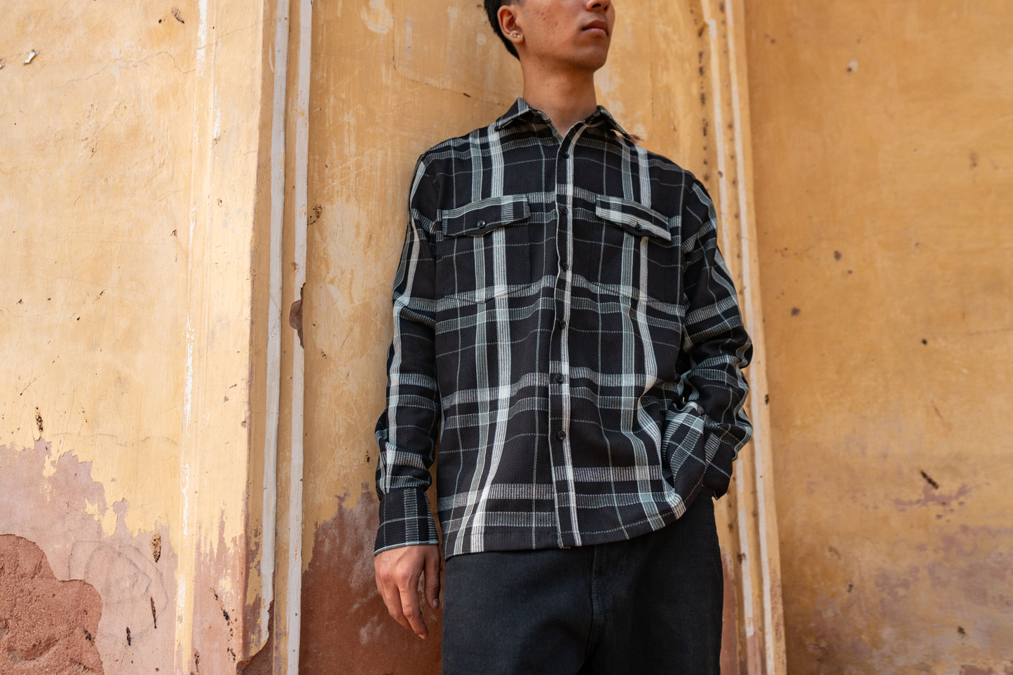 Check Black Shirt - Front