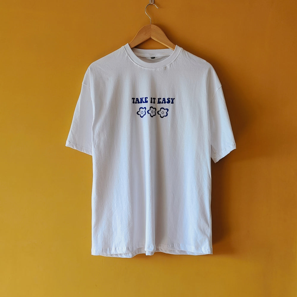 
                      
                        Take It Easy White Tshirt - Front
                      
                    