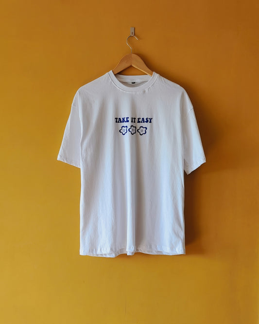 Take It Easy White Tshirt - Front